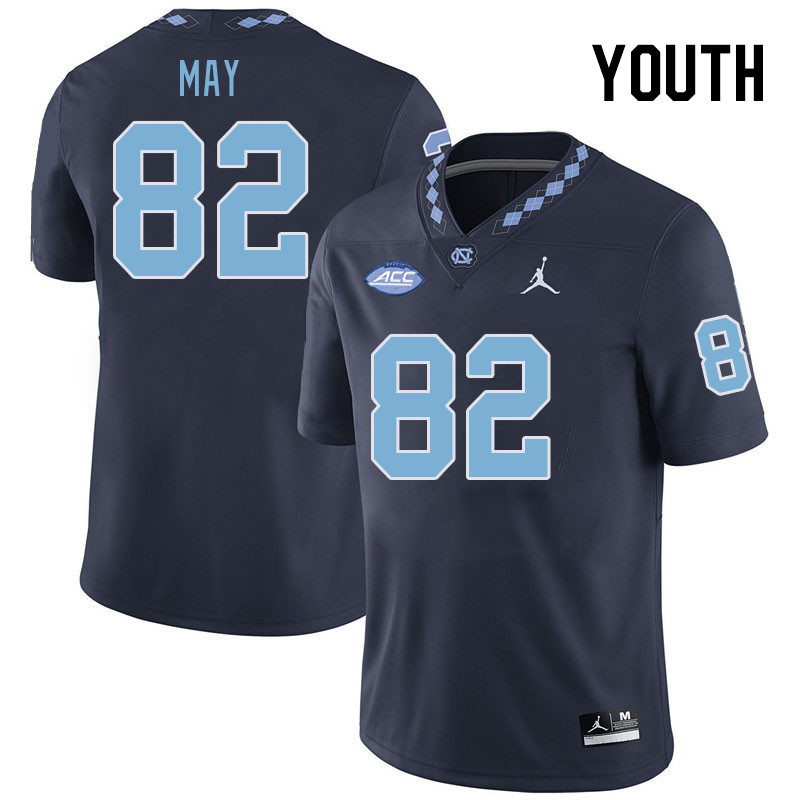 Youth #82 Deems May North Carolina Tar Heels College Football Jerseys Stitched-Navy